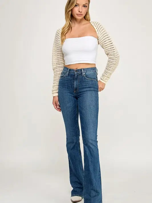 Crochet Knit Bolero Shrug Sweater (SW5601)