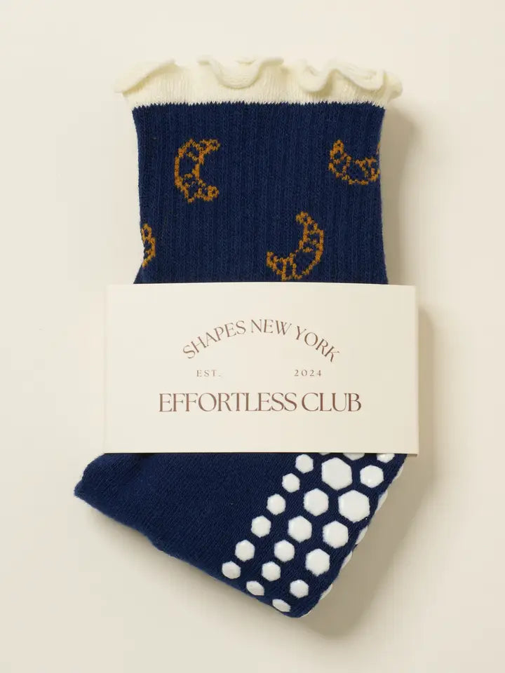 Croissant Ruffle Grip Pilates Socks