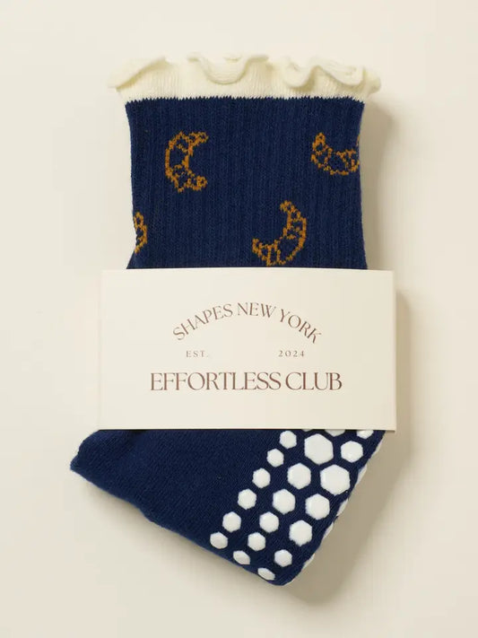 Croissant Ruffle Grip Pilates Socks