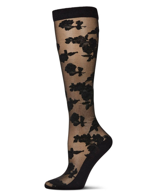 Floral Fantasy Sheer Knee High