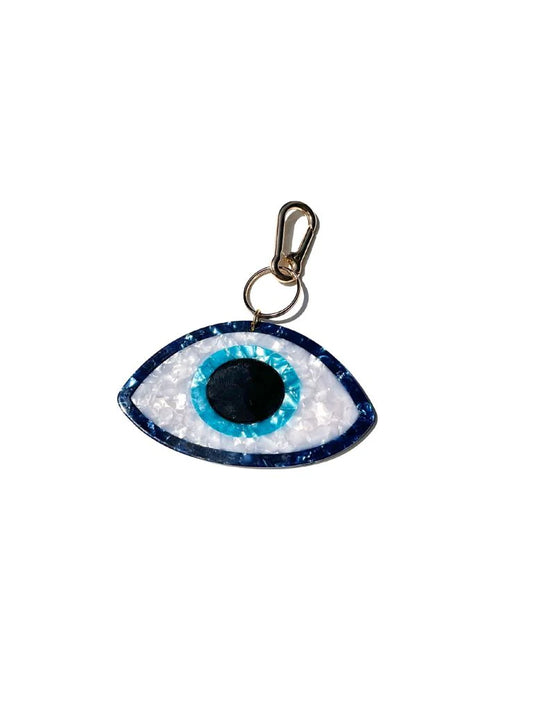 Hand-painted Evil Eye Bag Charm + Keychain | Eco-Friendly