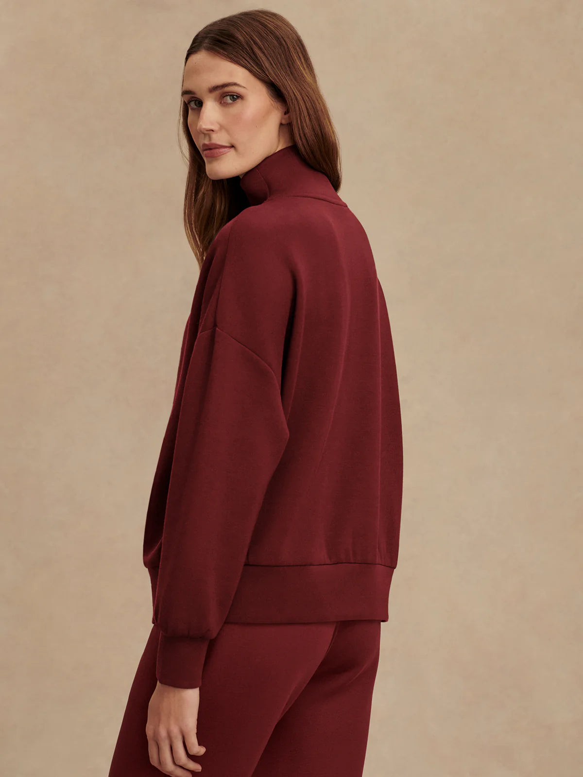 Hawley Half-Zip Sweat - New Maroon