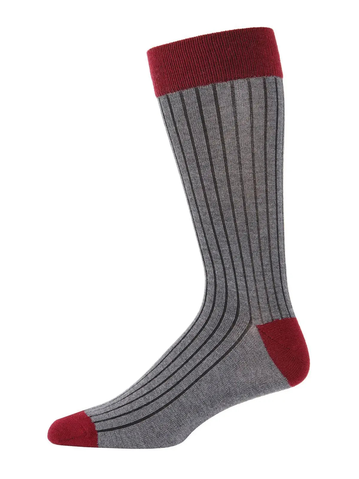 Rib Knit Cashmere Men's Crew Socks