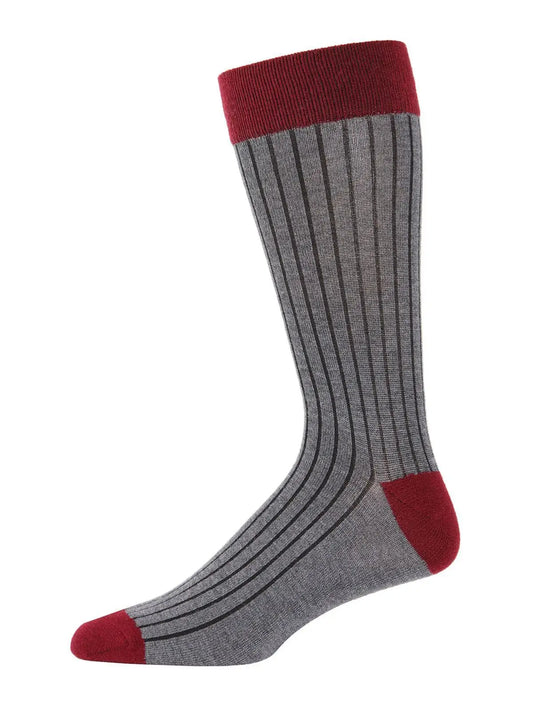Rib Knit Cashmere Men's Crew Socks