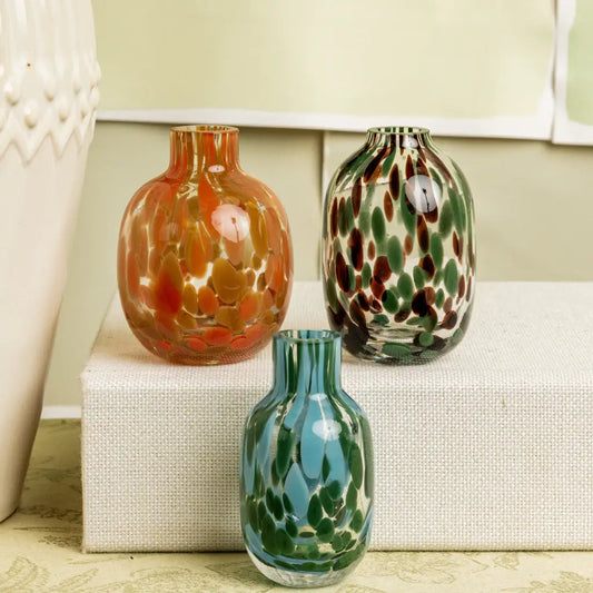 Mini Speckled Color Glass Vases