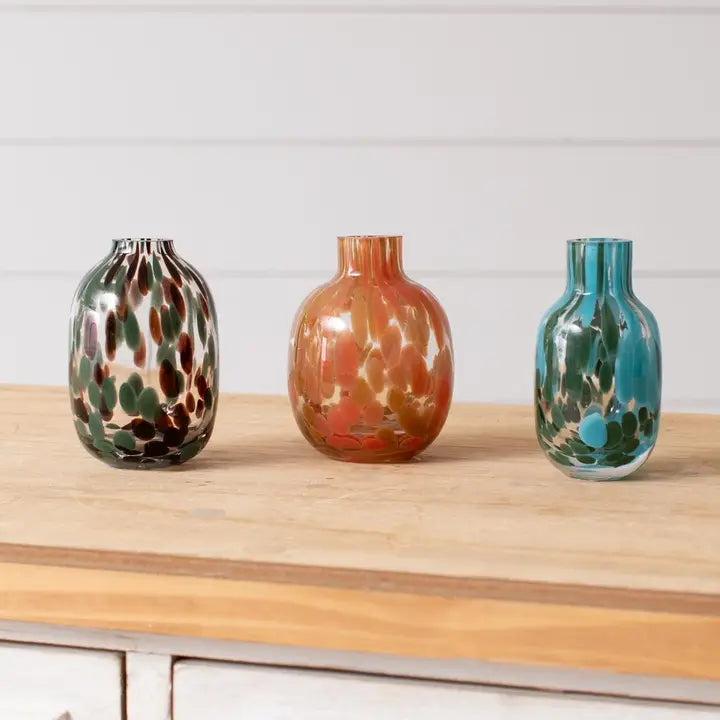 Mini Speckled Color Glass Vases