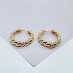 Load image into Gallery viewer, 18k Gold Filled Large Croissant Huggie Hoop Earrings
