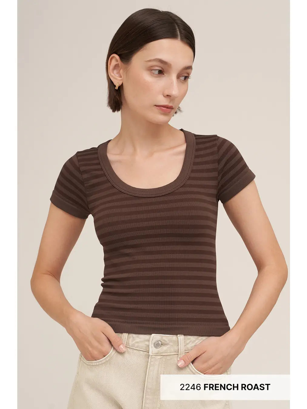 Striped Scoop Neck Top