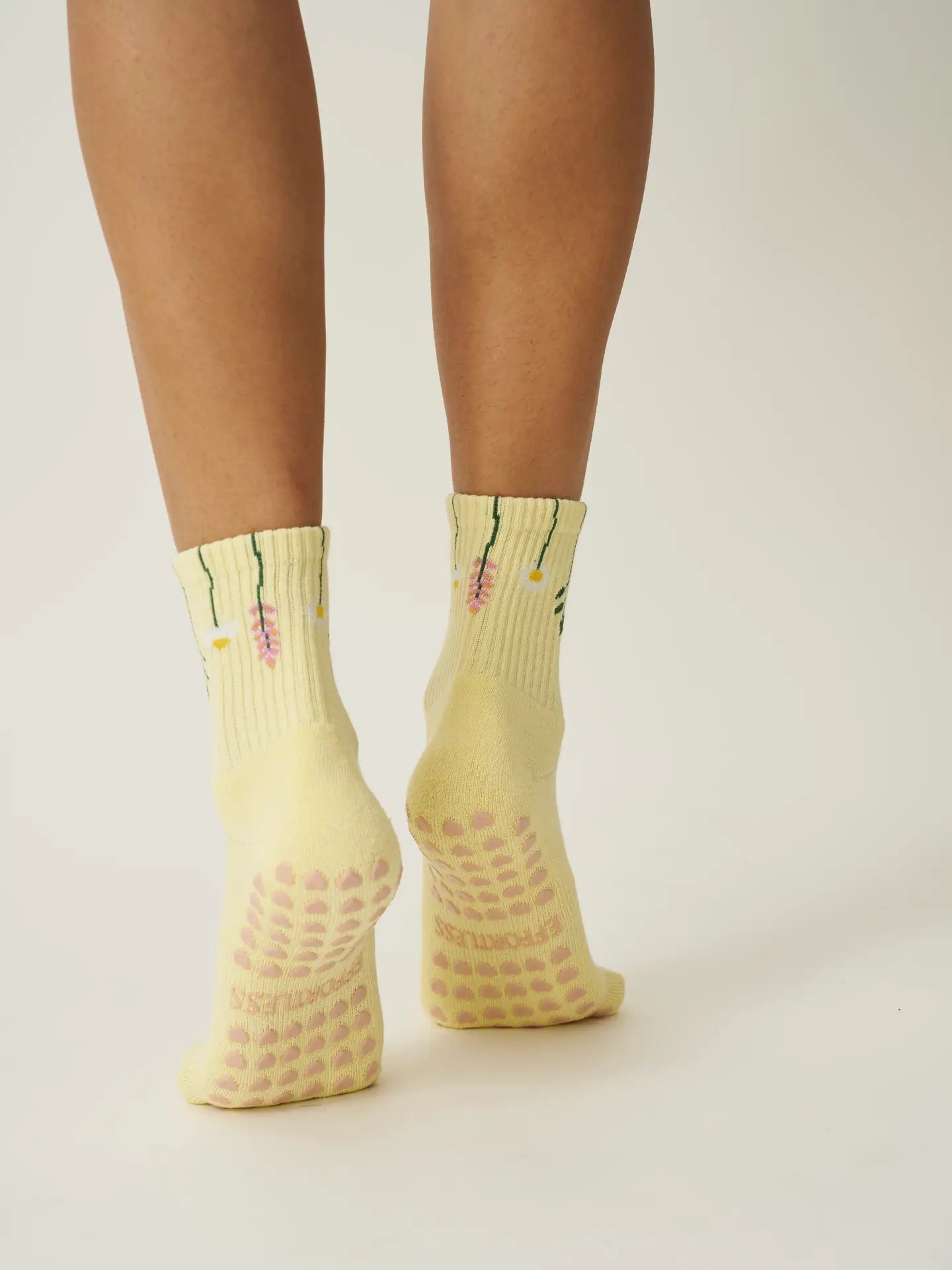 Flower Stem Grip Pilates Socks