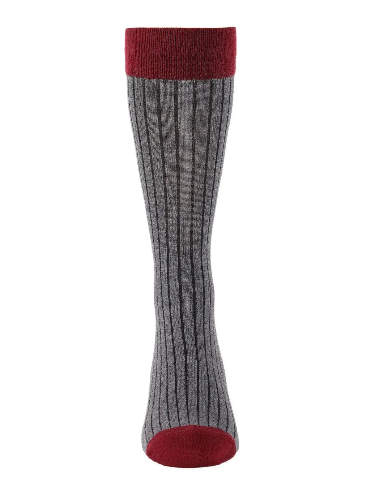 Rib Knit Cashmere Men's Crew Socks