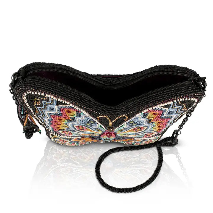 Indie Butterfly Beaded Multi-Colored Crossbody Handbag