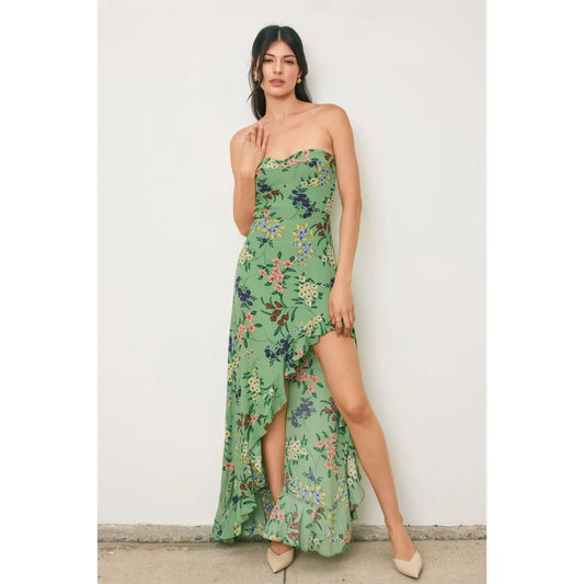 Freshly Picked Asymmetrical Hem Maxi Dress