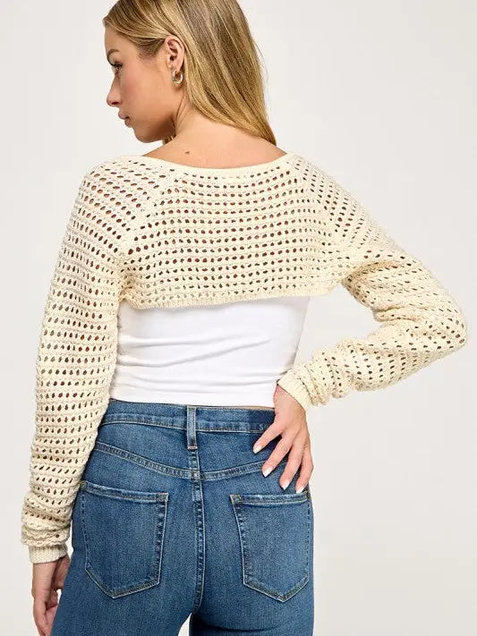 Crochet Knit Bolero Shrug Sweater (SW5601)
