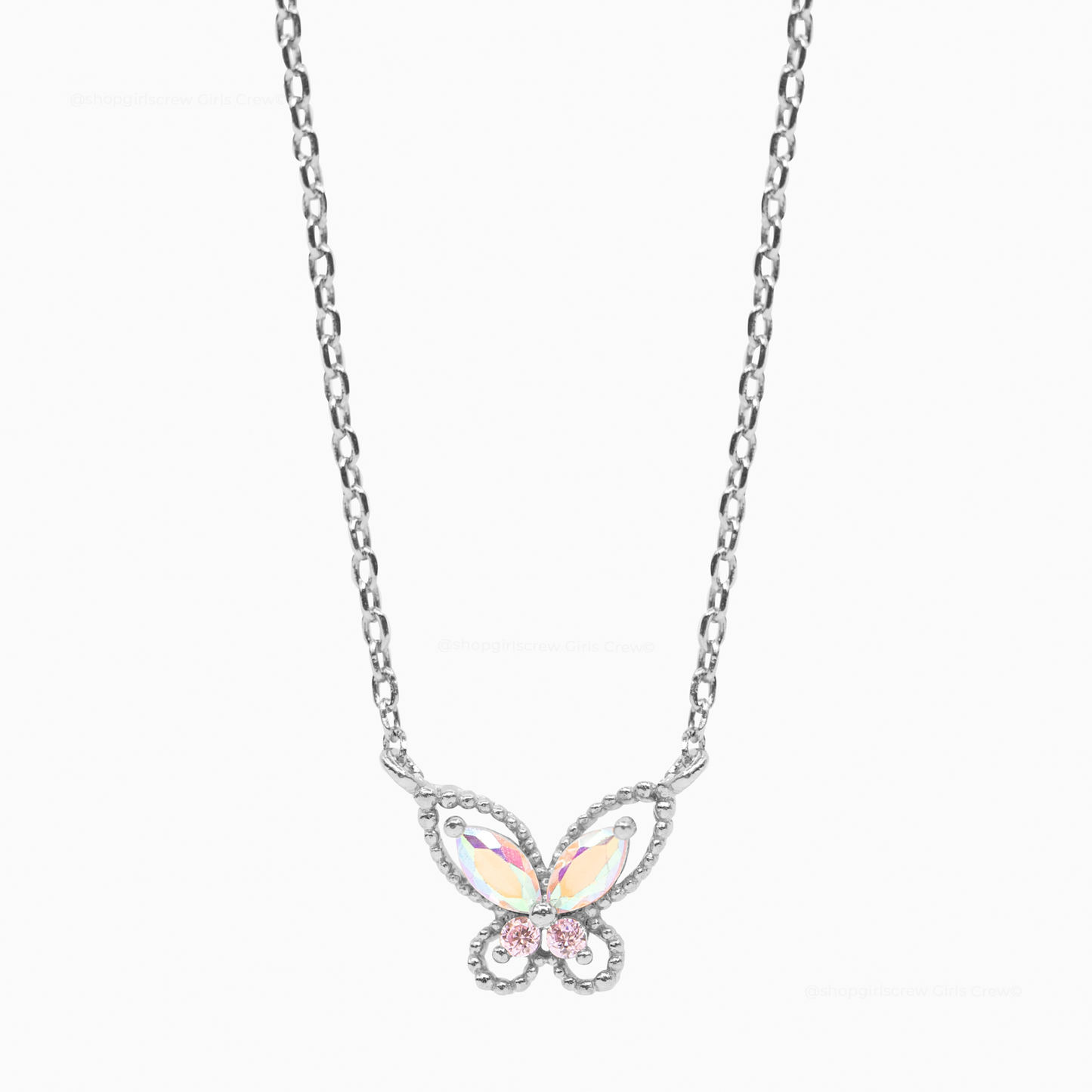 Float Like A Butterfly Necklace: Silver