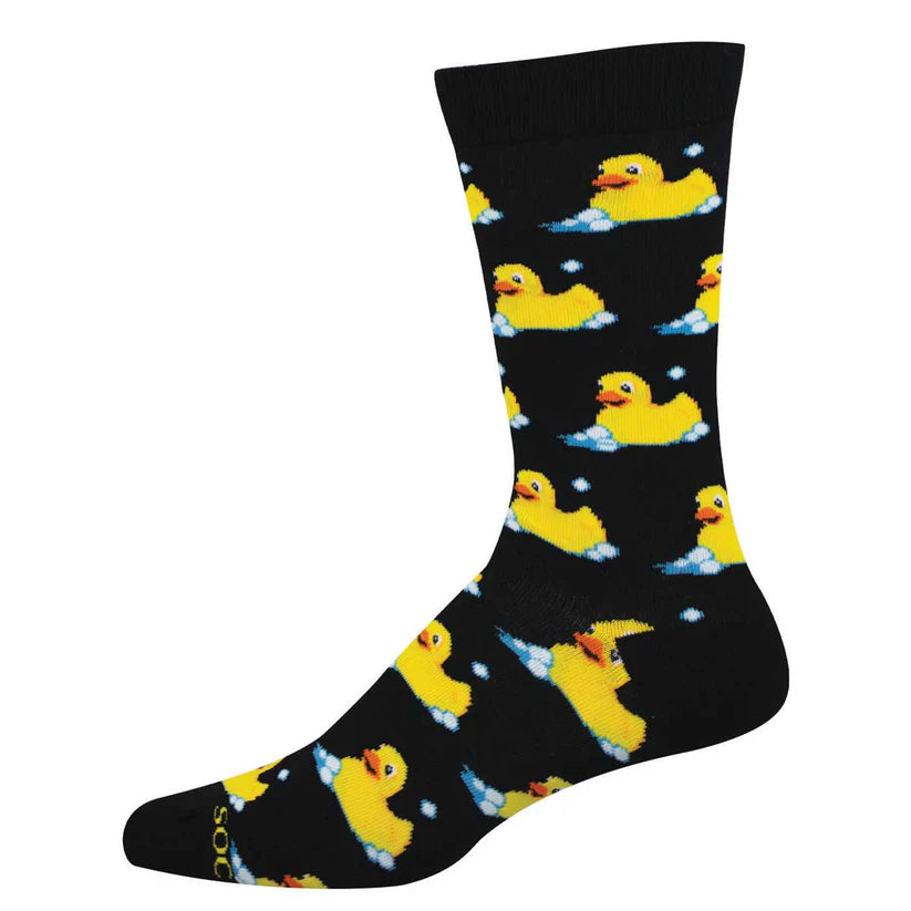 Men's Bubble Up, Rubber Duck Bamboo Crew Socks