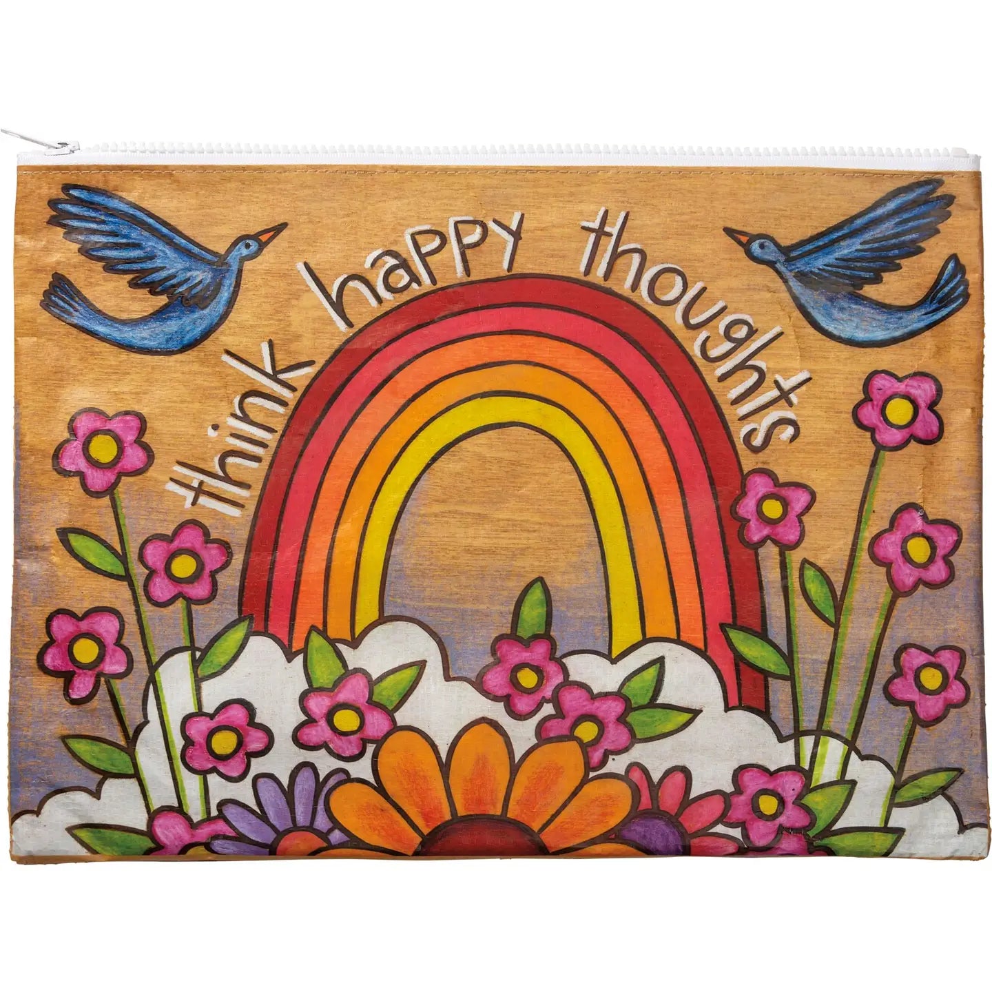 Think Happy Thoughts Zipper Folder