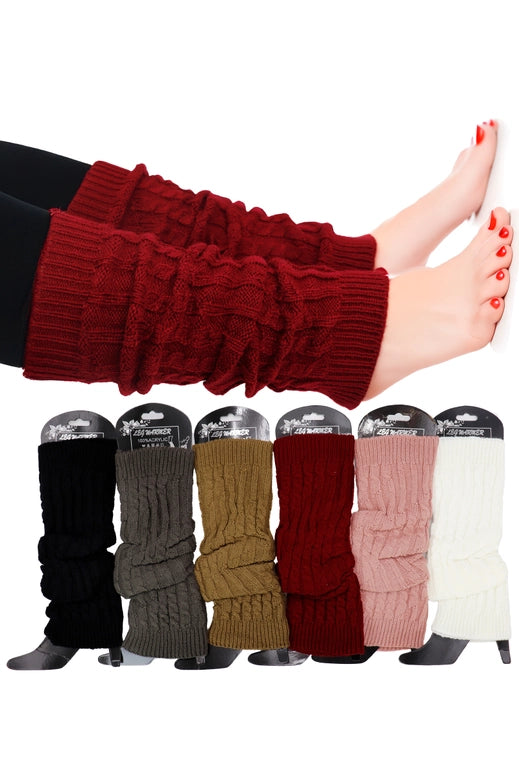 Coil Knitted Knee-High Leg Warmers