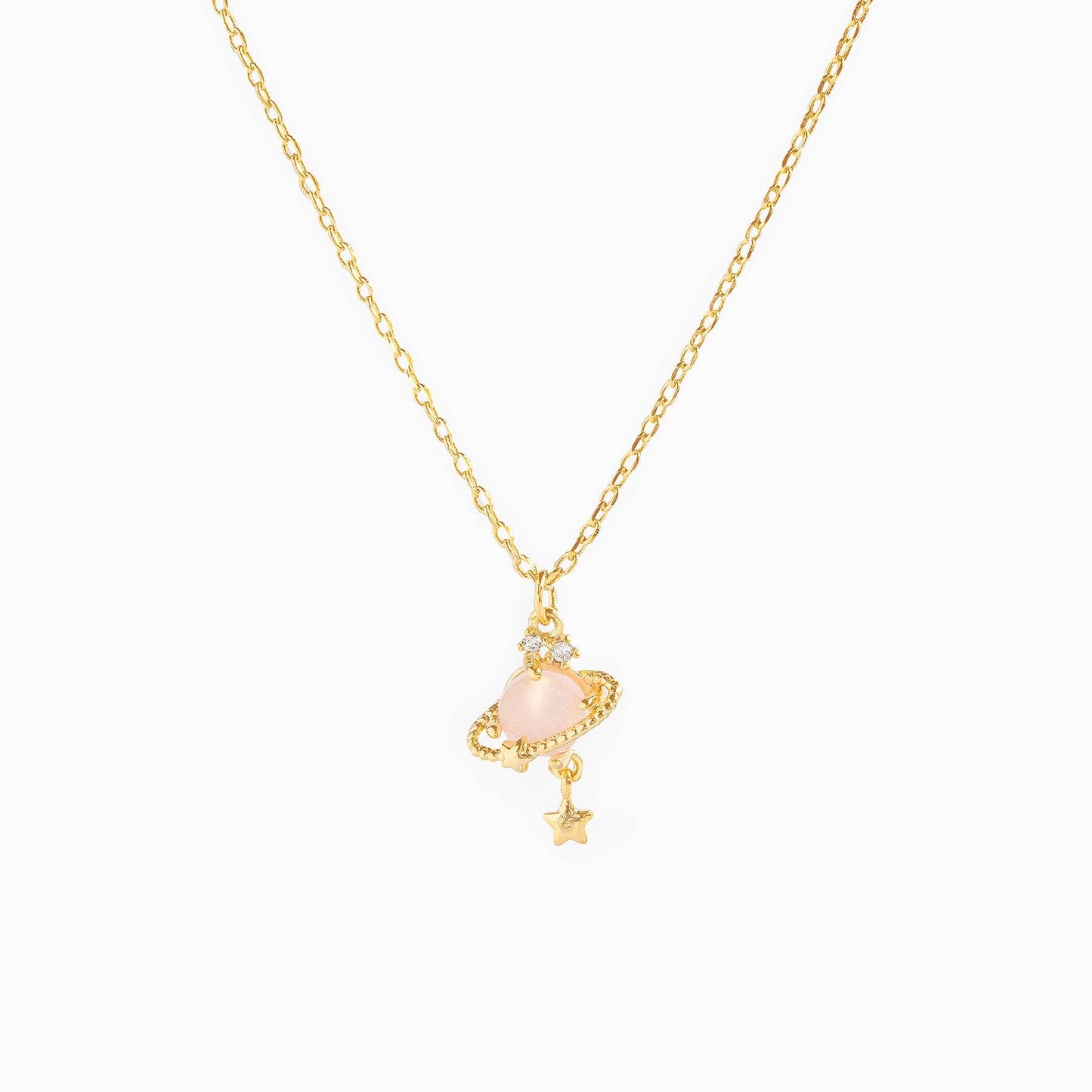 Pink Jupiter Necklace: Gold