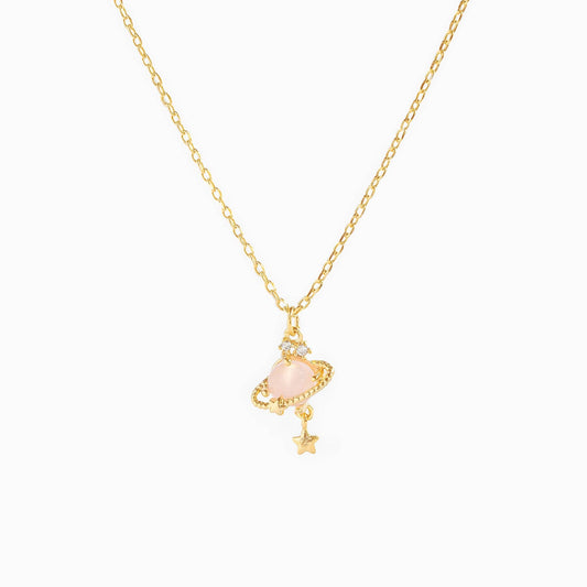Pink Jupiter Necklace: Gold