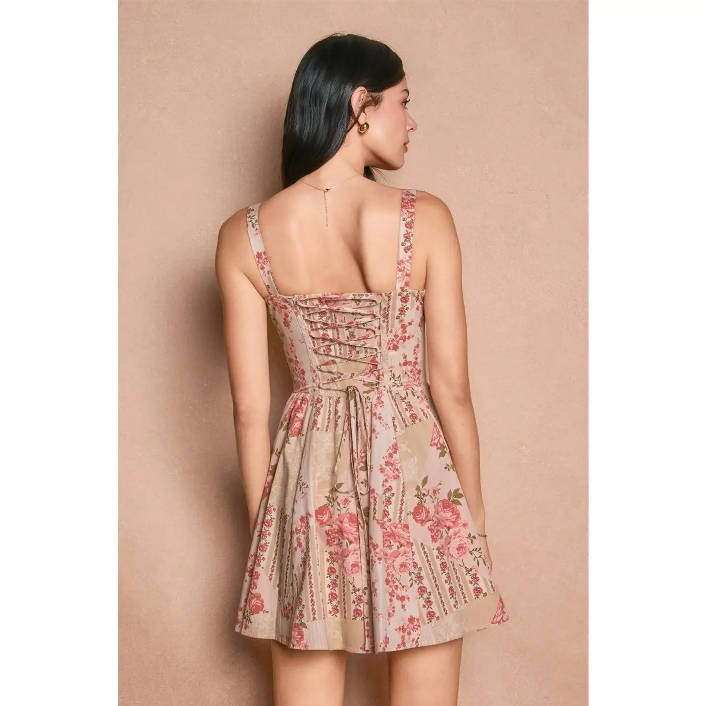 Saltwater Bloom Corset Sweetheart Mini Dress