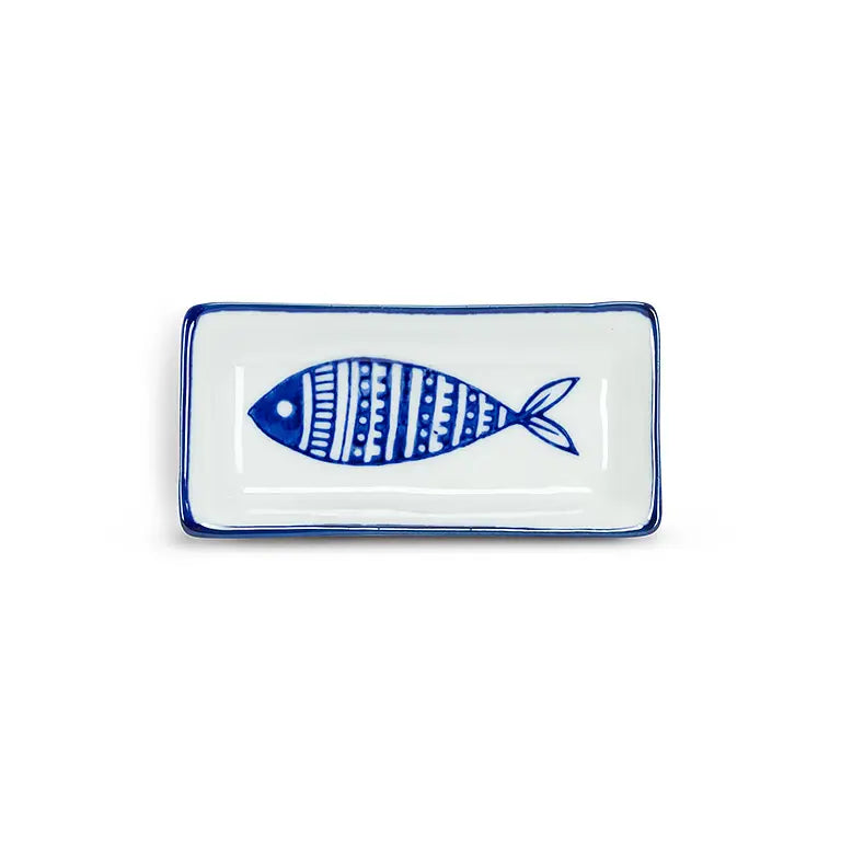 Multi Fish Sm Rect Sauce Dish-3.5"