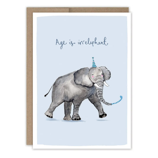 Age Is Irrelephant Elephant Birthday Card