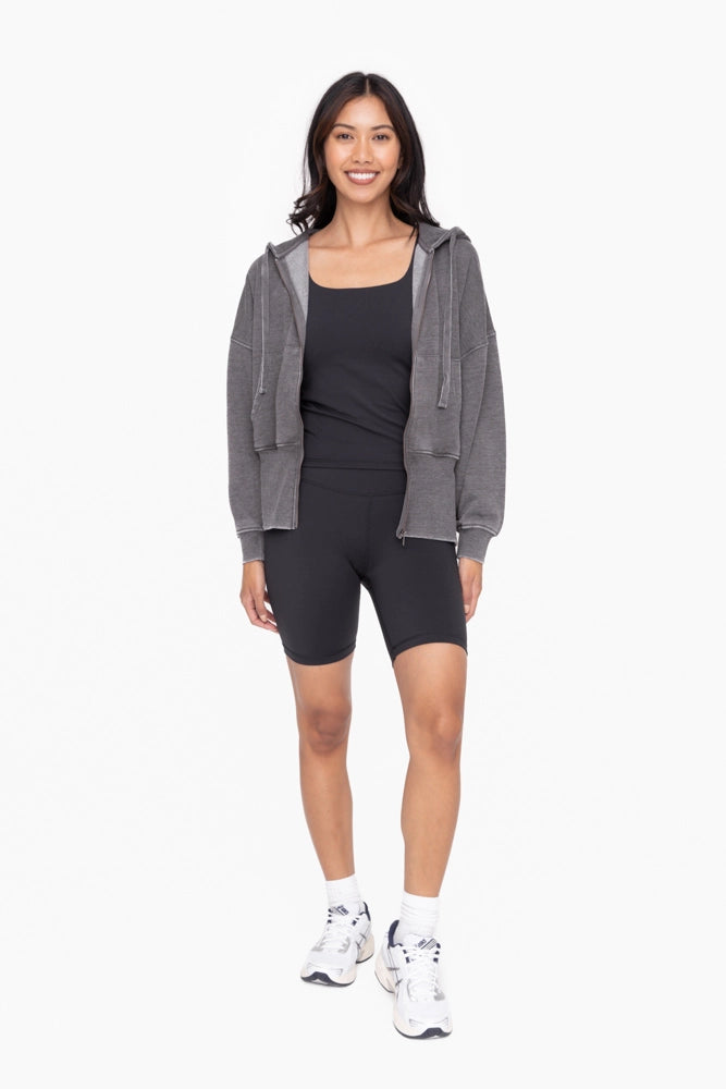 Fleece Hoodie Jacket with Tapered Sleeves