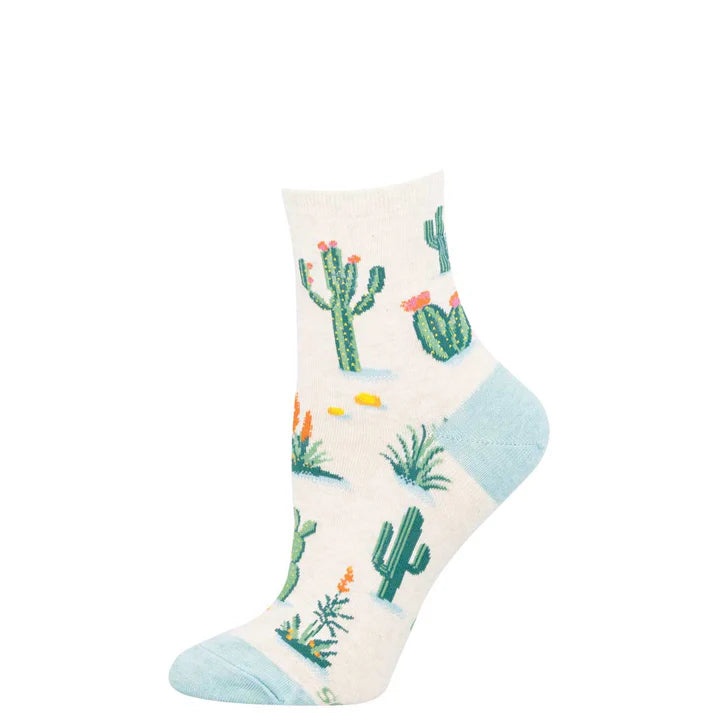 Deserted By My Cactus Cotton Mini Crew Socks