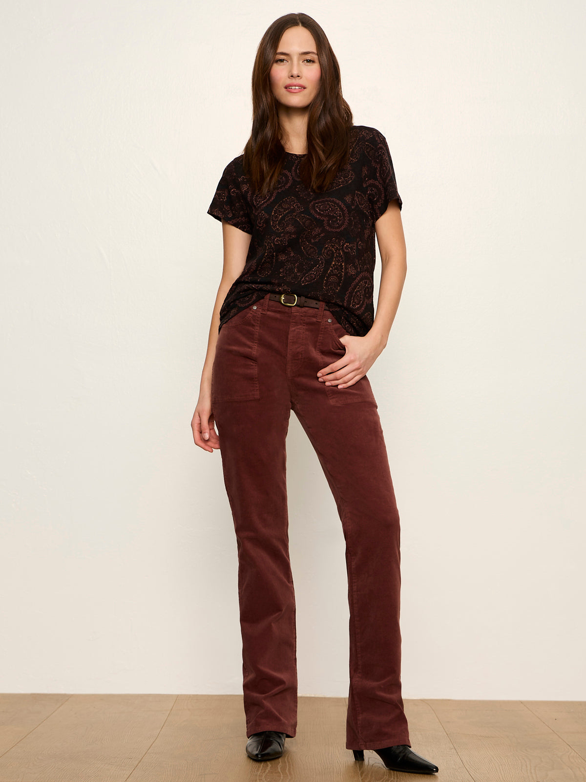The Perfect Tee Cocoa Paisley