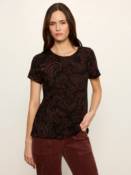 The Perfect Tee Cocoa Paisley