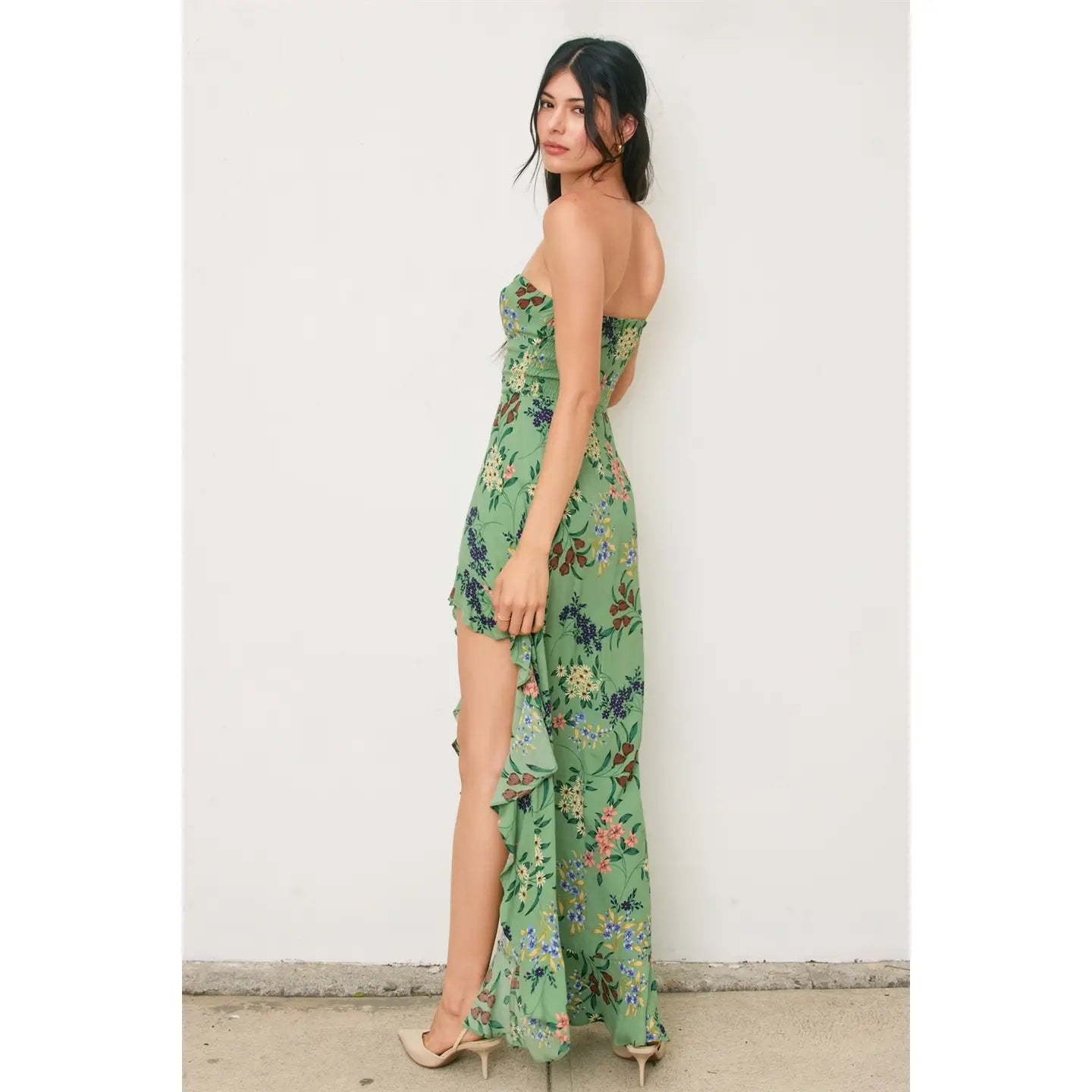 Freshly Picked Asymmetrical Hem Maxi Dress