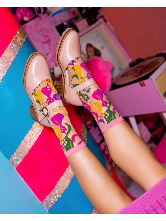 Dopamine Cats Sheer Crew Sock