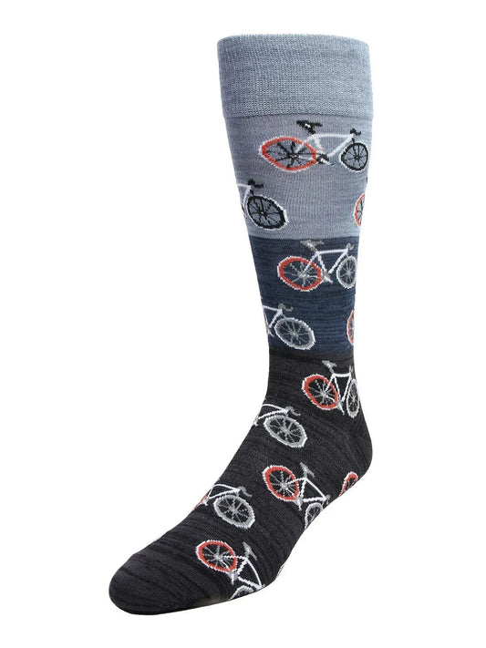 Memoi Bicycles Patterned Men's Crew Sock