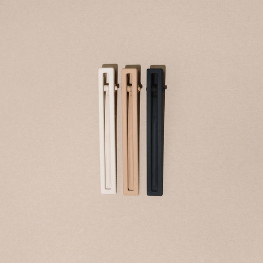 Yarrow | Alligator Hair Clips | Assorted | Metal Hair Pins: Cacao