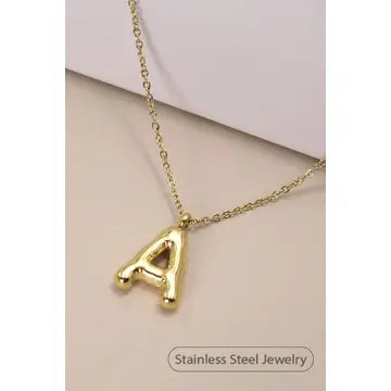 18K Stainless Steel Tarnish Free Initial Necklace
