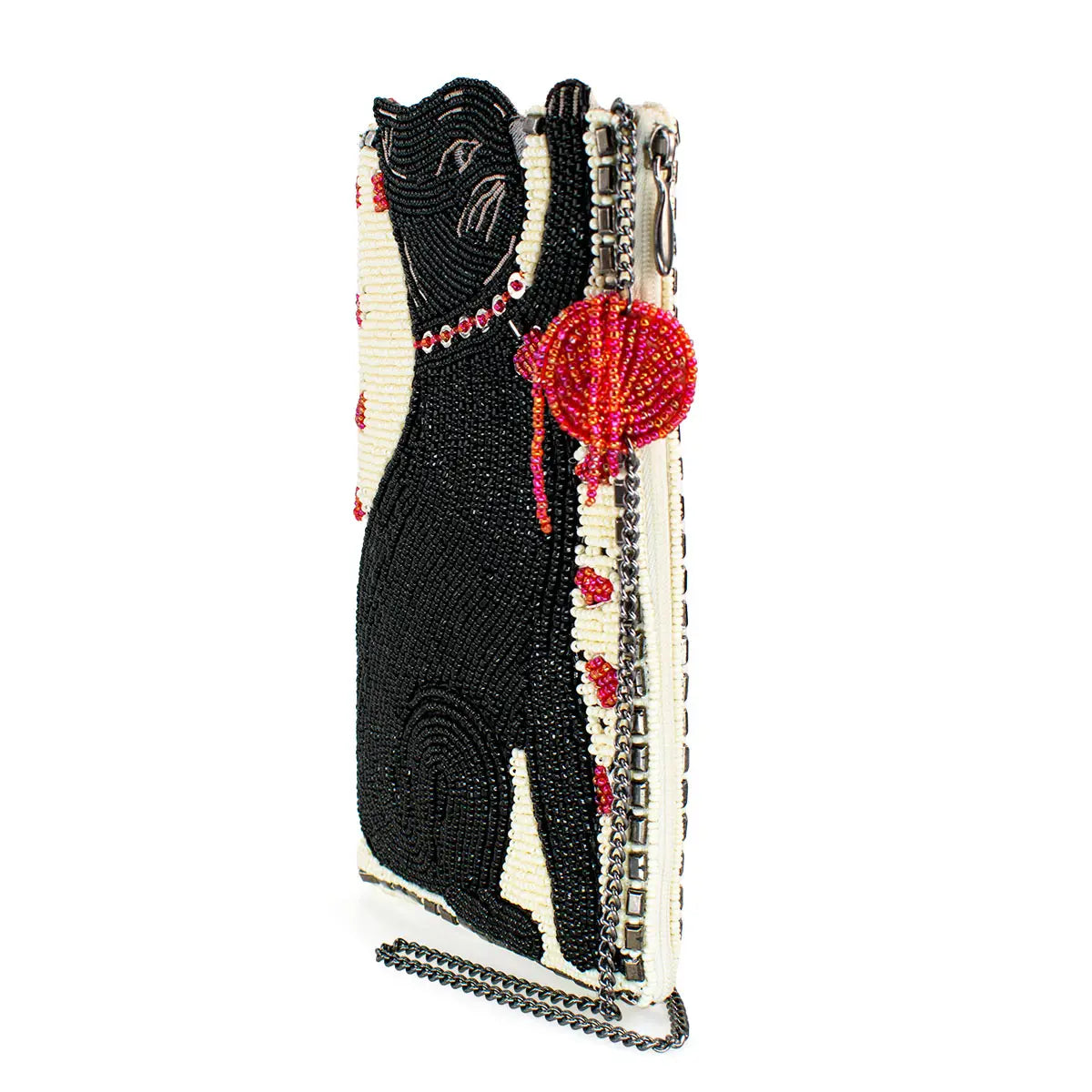 Purr-Suit Kitty Cat and Yarn Crossbody Beaded Phone Bag