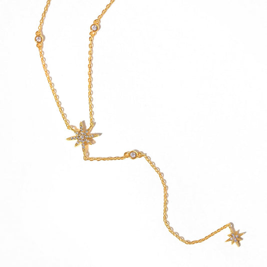 Starlet Y Drop Necklace: Gold