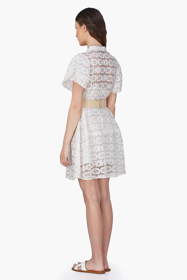 Snow-White Lace Short Dress