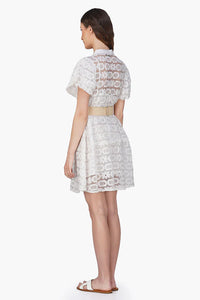 Snow-White Lace Short Dress