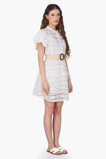 Load image into Gallery viewer, Snow-White Lace Short Dress

