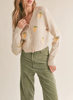 Load image into Gallery viewer, Esme Embroidered Lemon Cardigan
