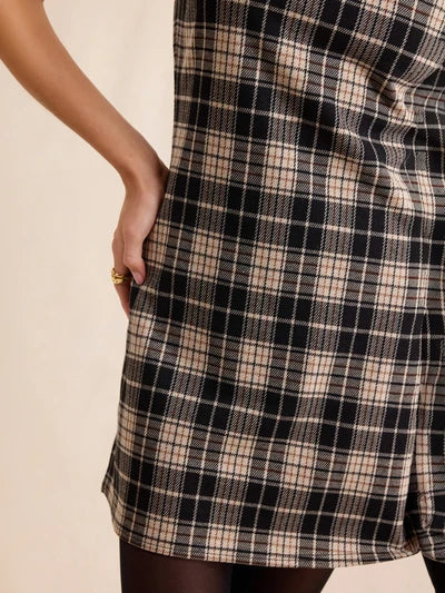 Served Up Stretch Plaid Mini Dress
