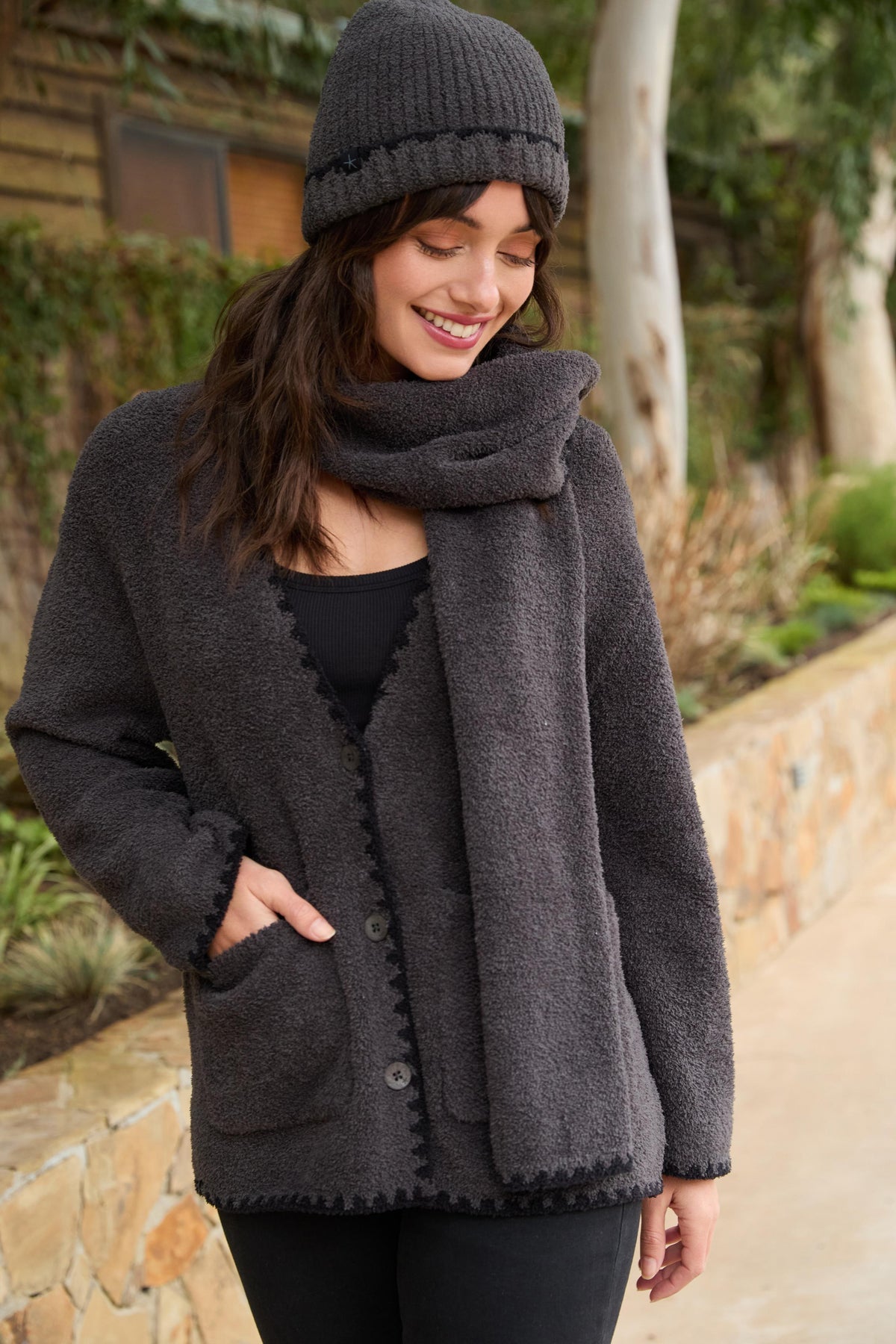 CozyChic® Ribbed Blanket Stitch Beanie