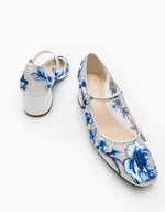 Load image into Gallery viewer, Ezra Blue Floral Heel
