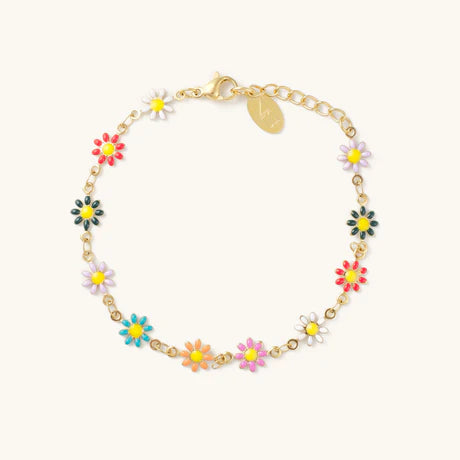 Daisy Multicolor Gold Anklet