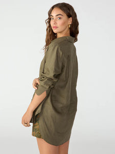 Relaxed Linen Shirt Mossy Green