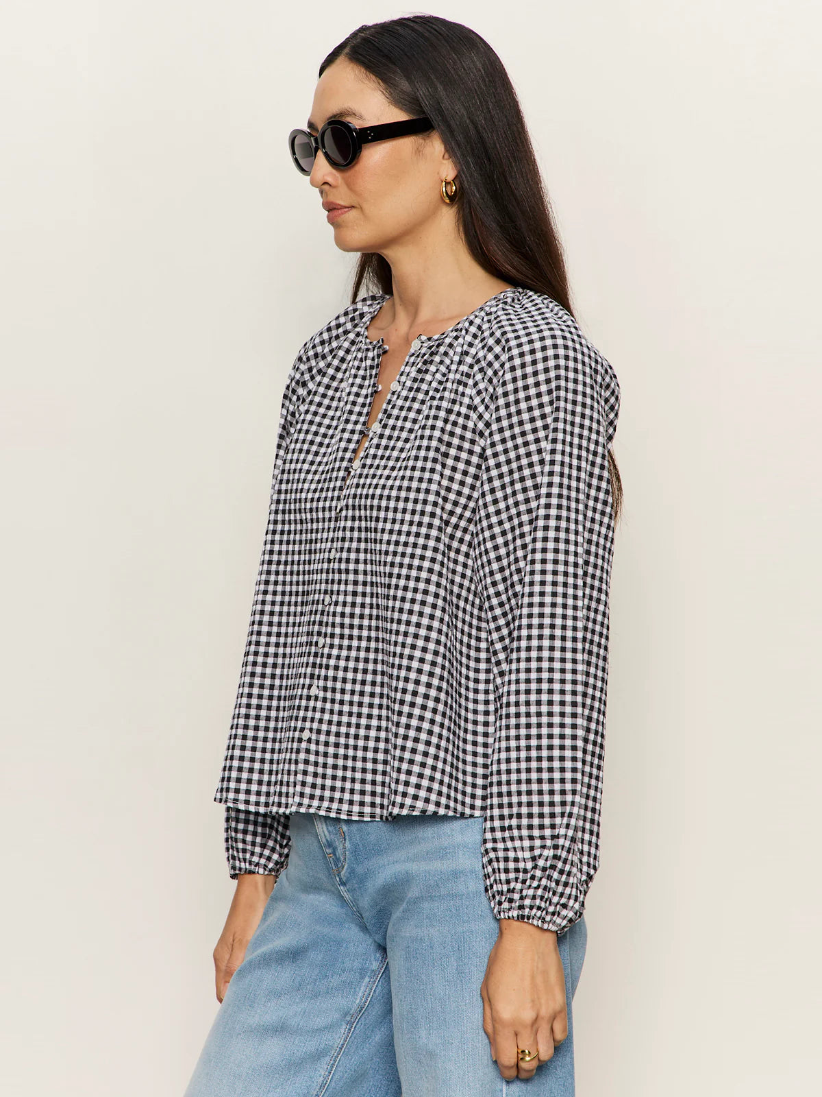 Perfect Gingham Button Blouse Picnic