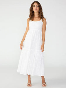 Embroidered Maxi Dress White