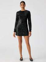 Load image into Gallery viewer, Sparkle Here Dress Black
