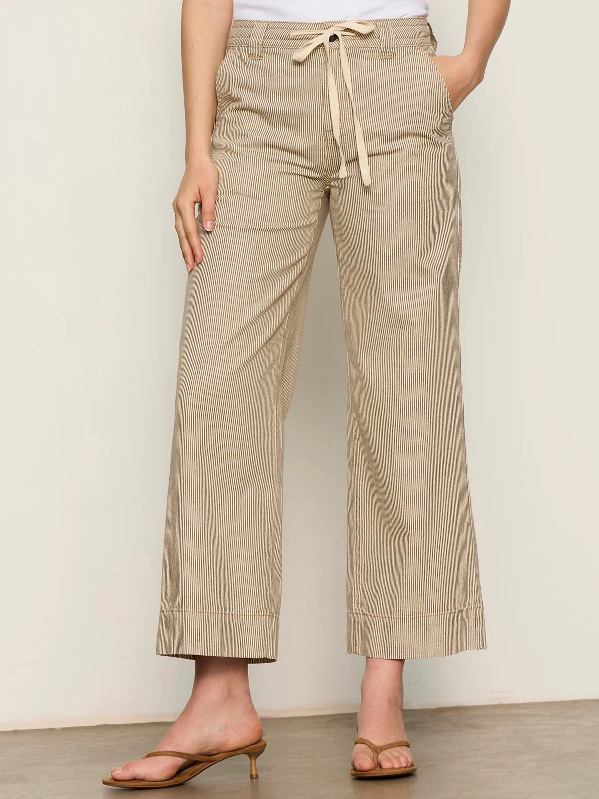 Lily Stripe Cropped Pant Lido Stripe